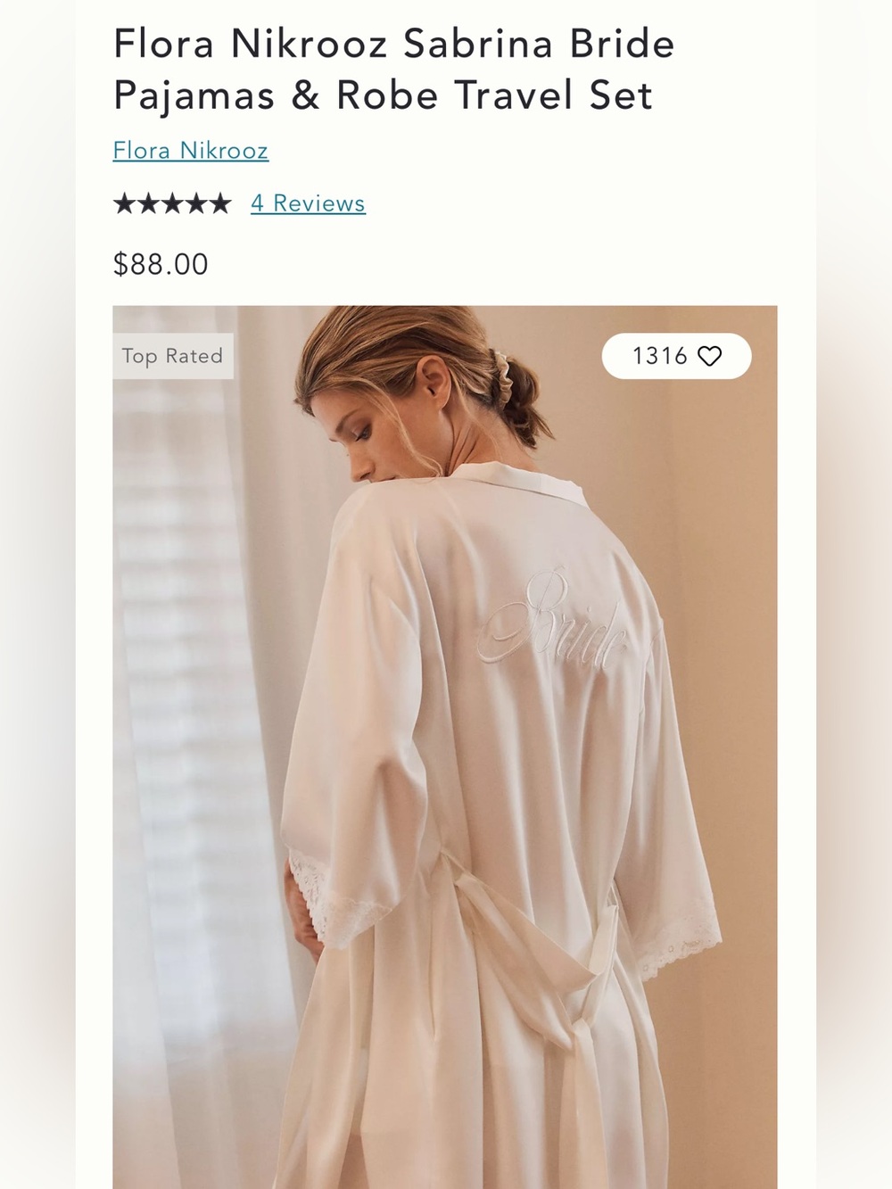 Flora Nikrooz Satin Bride Robe in Ivory